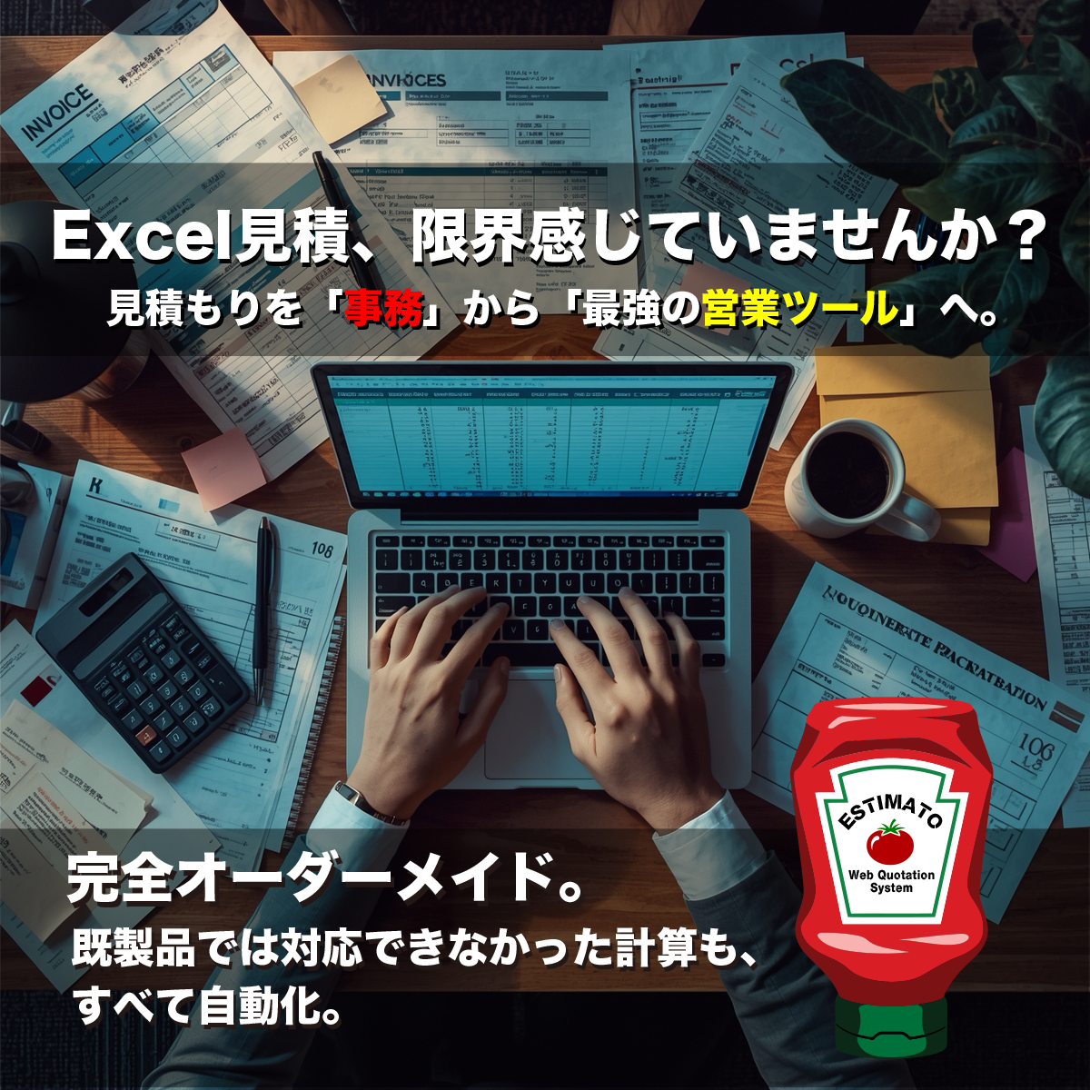 エスティマート
中小企業の見積業務に潜む“見えない損失”をゼロにするスマート見積システム『Estimato(エスティマート)』